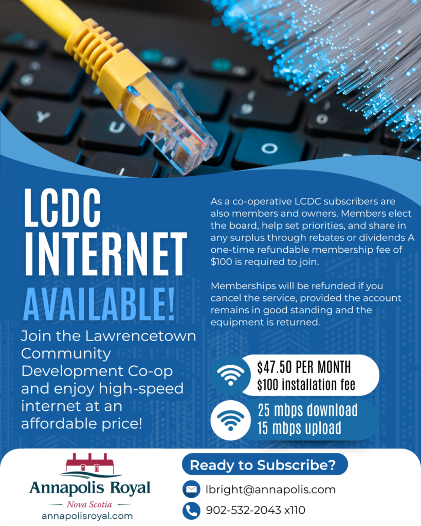 LCDC Internet available in Annapolis Royal!